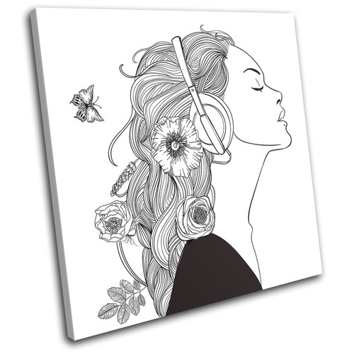 Girl headphones club - girl, dj